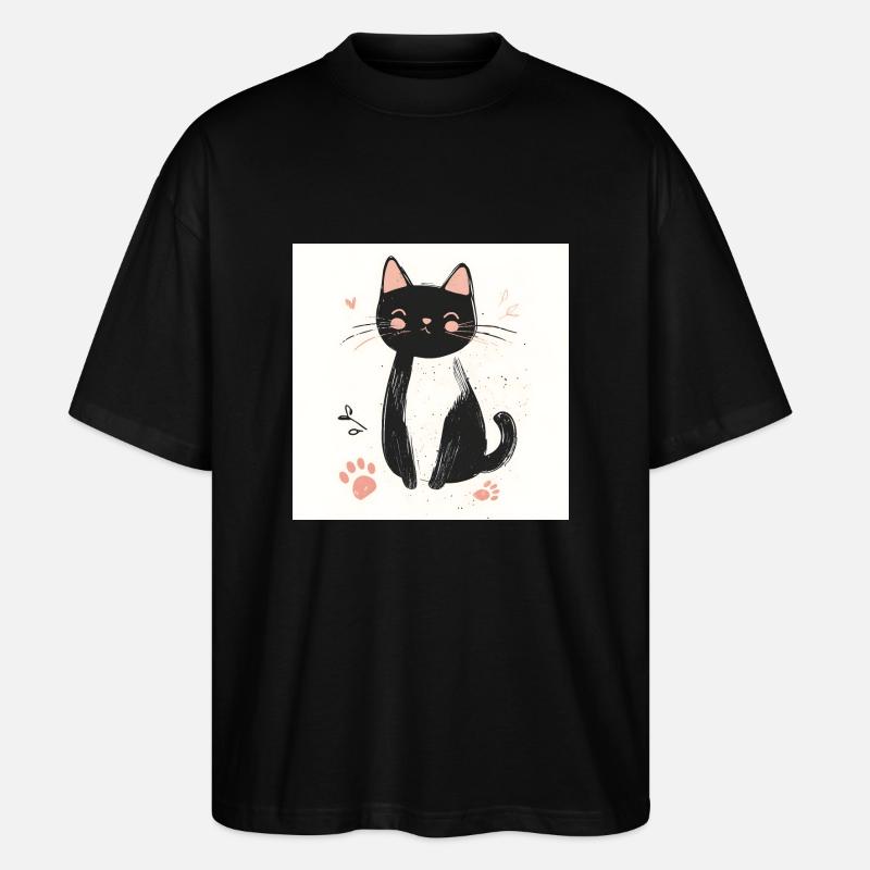POD Chat empreinte 2 - T-shirt bio Blaster 2.0 coupe oversize Stanley/Stella Unisexe - noir