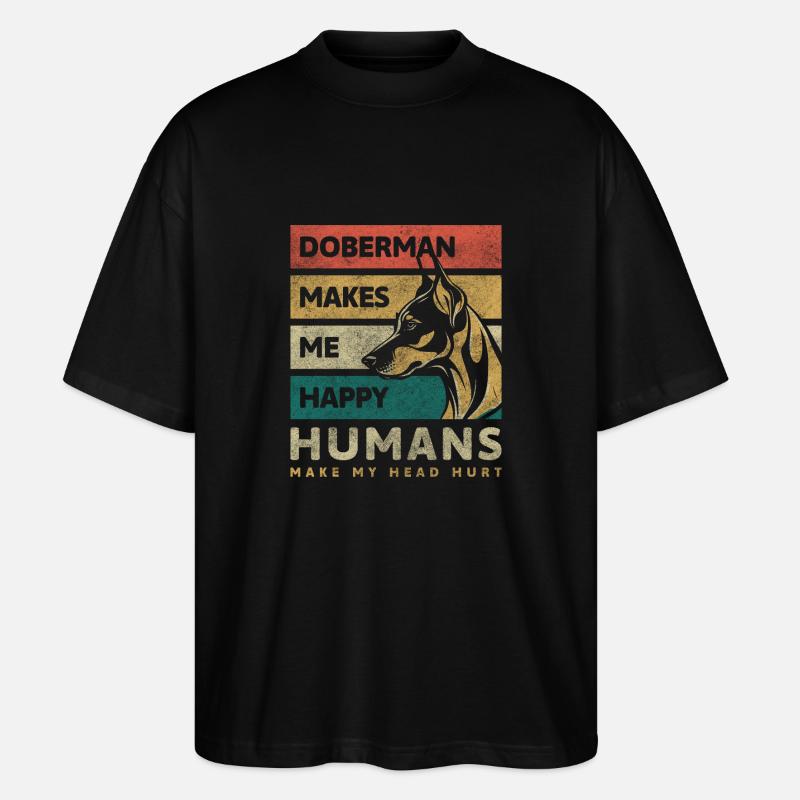 Dobermann Wachschutz - Stanley/Stella Oversized Unisex Bio T-Shirt Blaster 2.0 - Schwarz