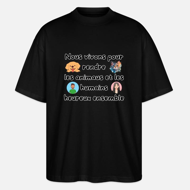 Tiere und Menschen - Stanley/Stella Oversized Unisex Bio T-Shirt Blaster 2.0 - Schwarz
