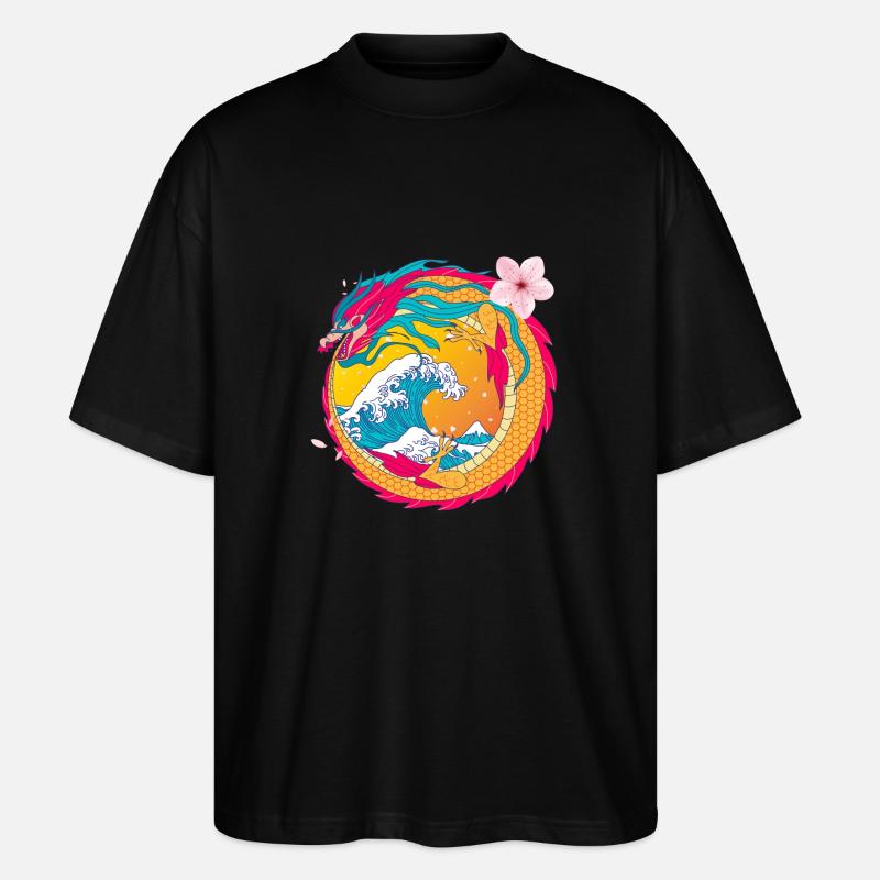 Der Drachentanz - Stanley/Stella Oversized Unisex Bio T-Shirt Blaster 2.0 - Schwarz