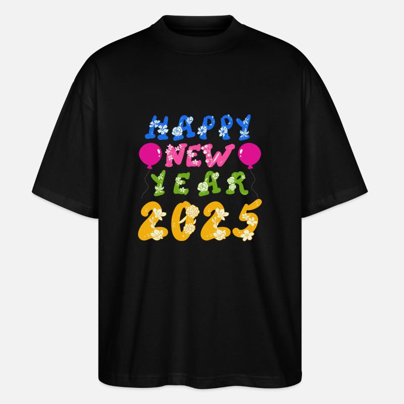 Happy New Year 2025 - Stanley/Stella Oversized Unisex Bio T-Shirt Blaster 2.0 - Schwarz