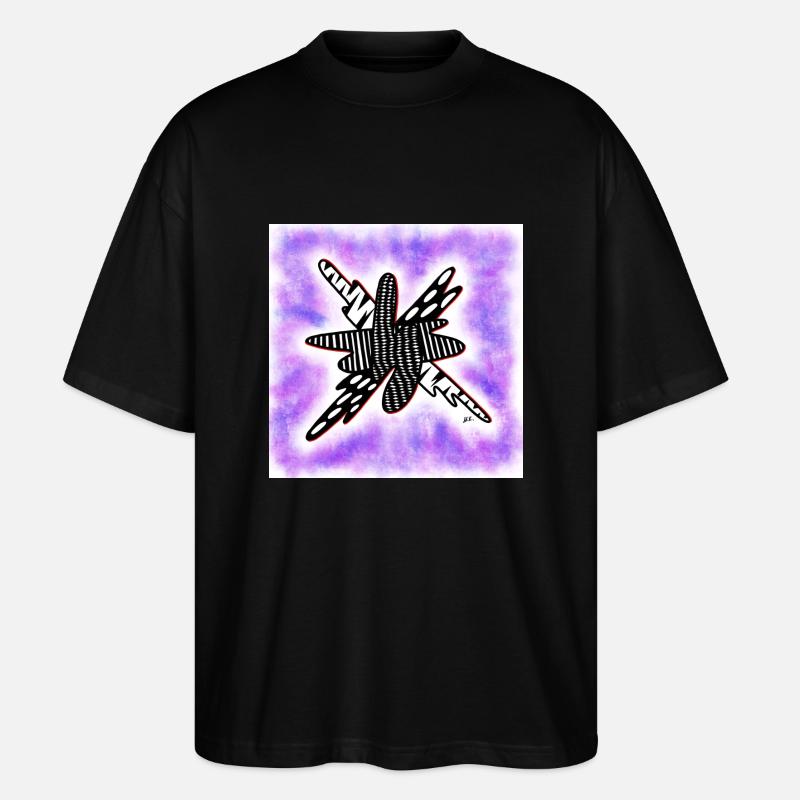 Creative patterned blob on violet - Stanley/Stella Oversized Unisex Organic T-shirt Blaster 2.0 - black