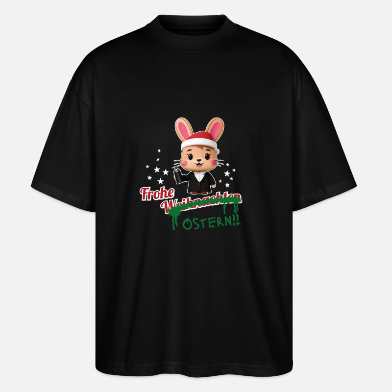 Frohe Weihnachten... oder Ostern? - Stanley/Stella Oversized Unisex Bio T-Shirt Blaster 2.0 - Schwarz