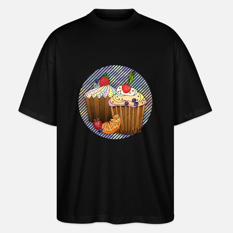 Kuchen - Stanley/Stella Oversized Unisex Bio T-Shirt Blaster 2.0 - Schwarz