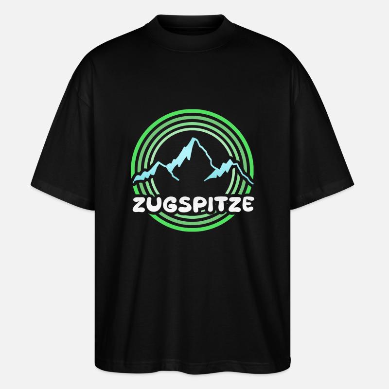 Zugspitze als Berg - Stanley/Stella Oversized Unisex Bio T-Shirt Blaster 2.0 - Schwarz