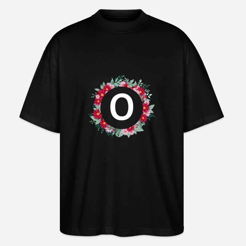 Buchstabe o Blumenkrone - Stanley/Stella Oversized Unisex Bio T-Shirt Blaster 2.0 - Schwarz