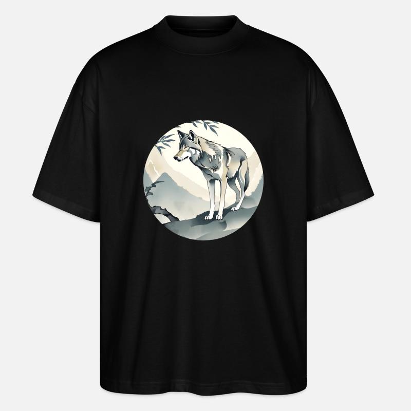 Un loup solitaire - T-shirt bio Blaster 2.0 coupe oversize Stanley/Stella Unisexe - noir