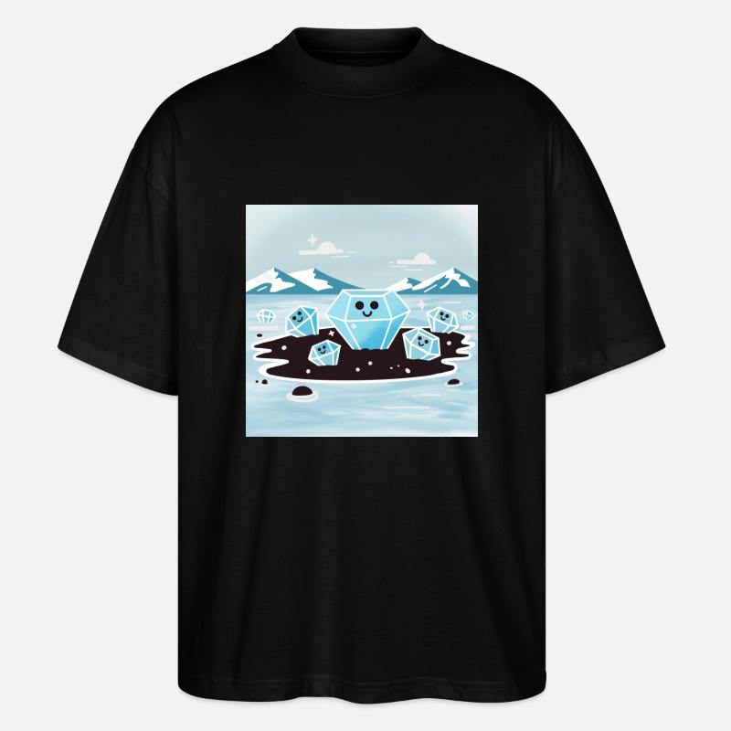 Diamantener Strand - Stanley/Stella Oversized Unisex Bio T-Shirt Blaster 2.0 - Schwarz