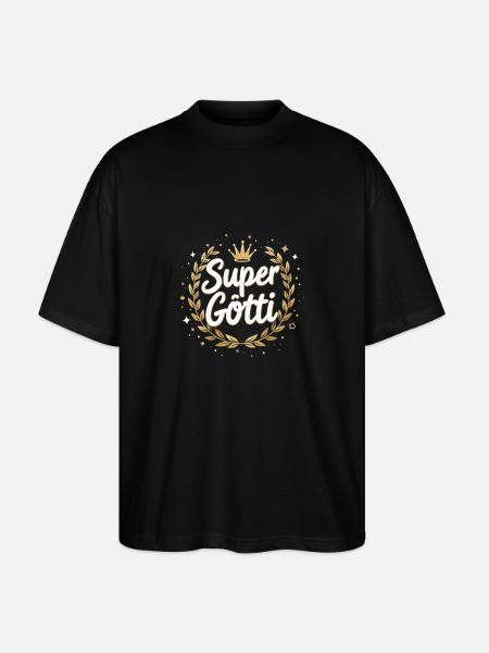 Firmgötti Taufgötti Göti Götti Gift - Stanley/Stella Oversized Unisex Organic T-shirt Blaster 2.0 - black