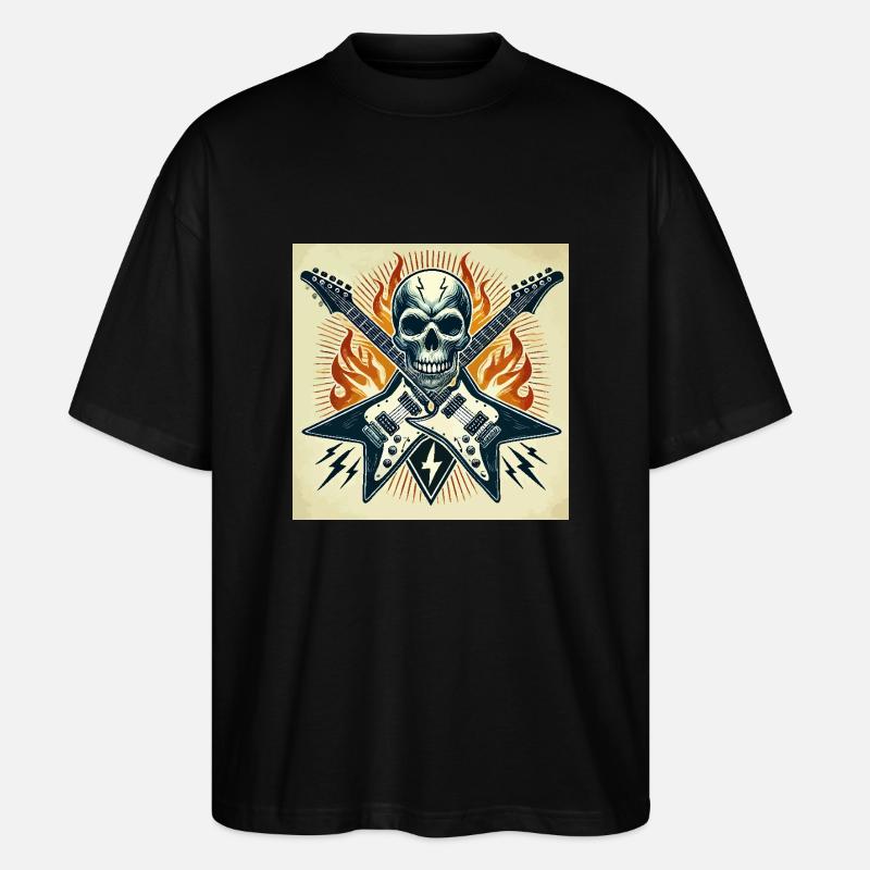 Rockposter mit Gitarren - Stanley/Stella Oversized Unisex Bio T-Shirt Blaster 2.0 - Schwarz