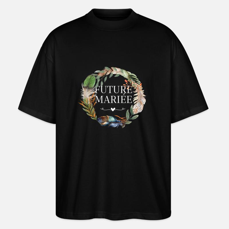 Future mariée couronne fleurs boho - T-shirt bio Blaster 2.0 coupe oversize Stanley/Stella Unisexe - noir