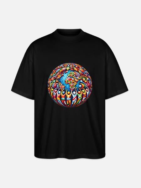Unity in Diversity – Strong Together - Stanley/Stella Oversized Unisex Organic T-shirt Blaster 2.0 - black