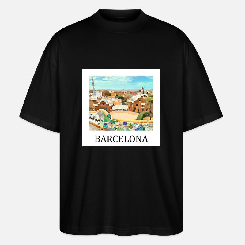 Barcelona Park Güell - Stanley/Stella Oversized Unisex Bio T-Shirt Blaster 2.0 - Schwarz
