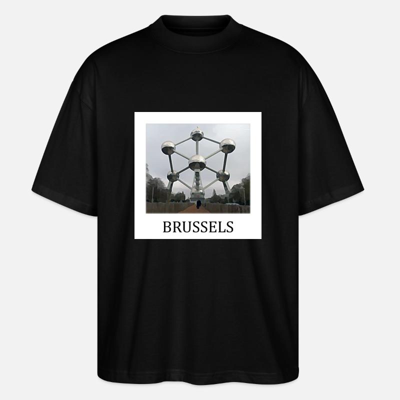 Atomium de Bruxelles - T-shirt bio Blaster 2.0 coupe oversize Stanley/Stella Unisexe - noir