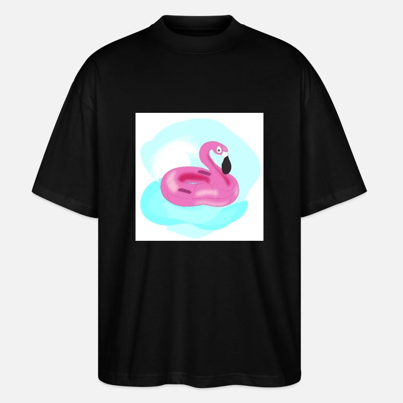 Rosa Pelikan Pool aufblasbar - Stanley/Stella Oversized Unisex Bio T-Shirt Blaster 2.0 - Schwarz