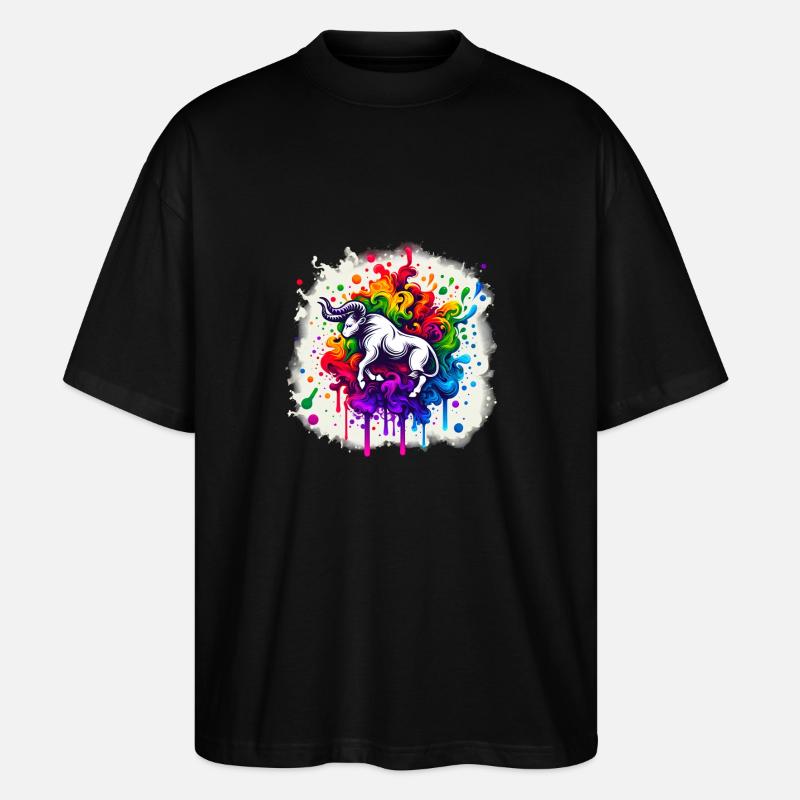 Zodiac: Stier - Stanley/Stella Oversized Unisex Bio T-Shirt Blaster 2.0 - Schwarz