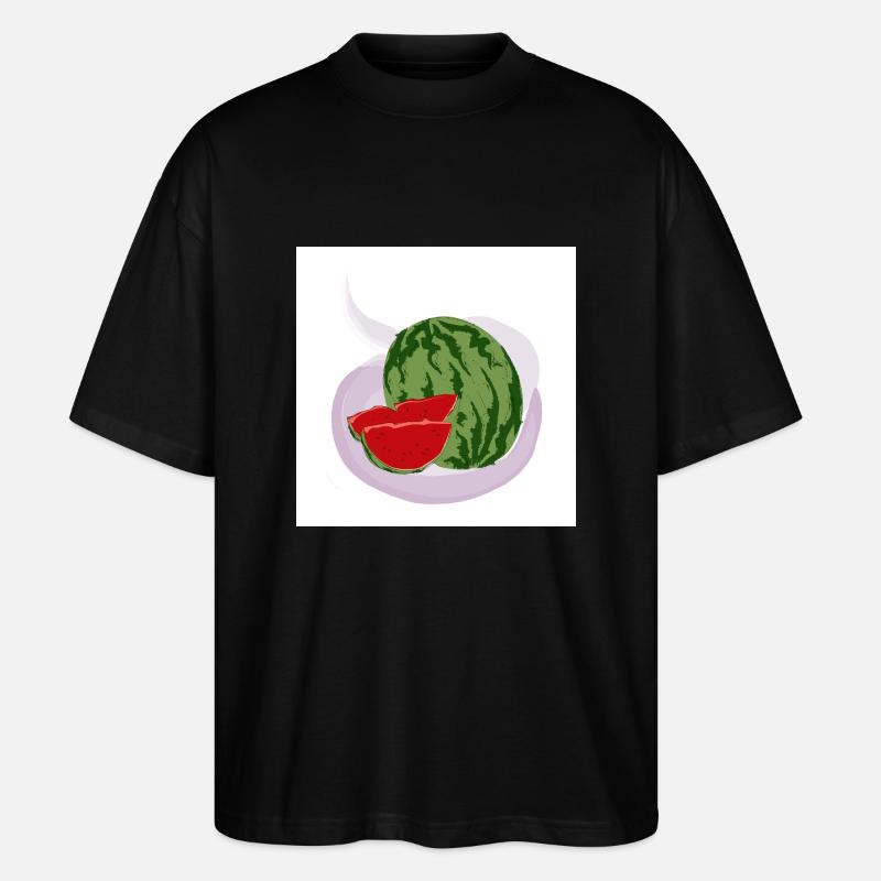 Rote Wassermelone - Stanley/Stella Oversized Unisex Bio T-Shirt Blaster 2.0 - Schwarz