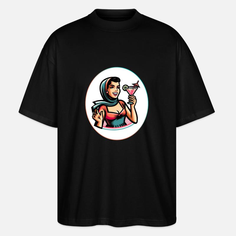 Sixties Frau - Stanley/Stella Oversized Unisex Bio T-Shirt Blaster 2.0 - Schwarz