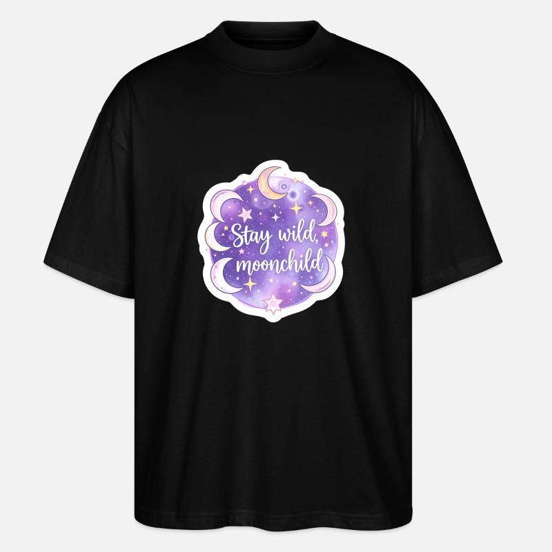 Mystique Moonchild Céleste Boho Astrologie - T-shirt bio Blaster 2.0 coupe oversize Stanley/Stella Unisexe - noir