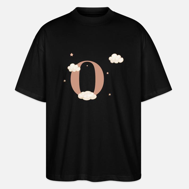 Letter o clouds stars - Stanley/Stella Oversized Unisex Organic T-shirt Blaster 2.0 - black