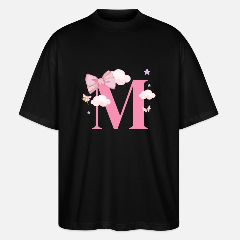 Letter m pink clouds - Stanley/Stella Oversized Unisex Organic T-shirt Blaster 2.0 - black