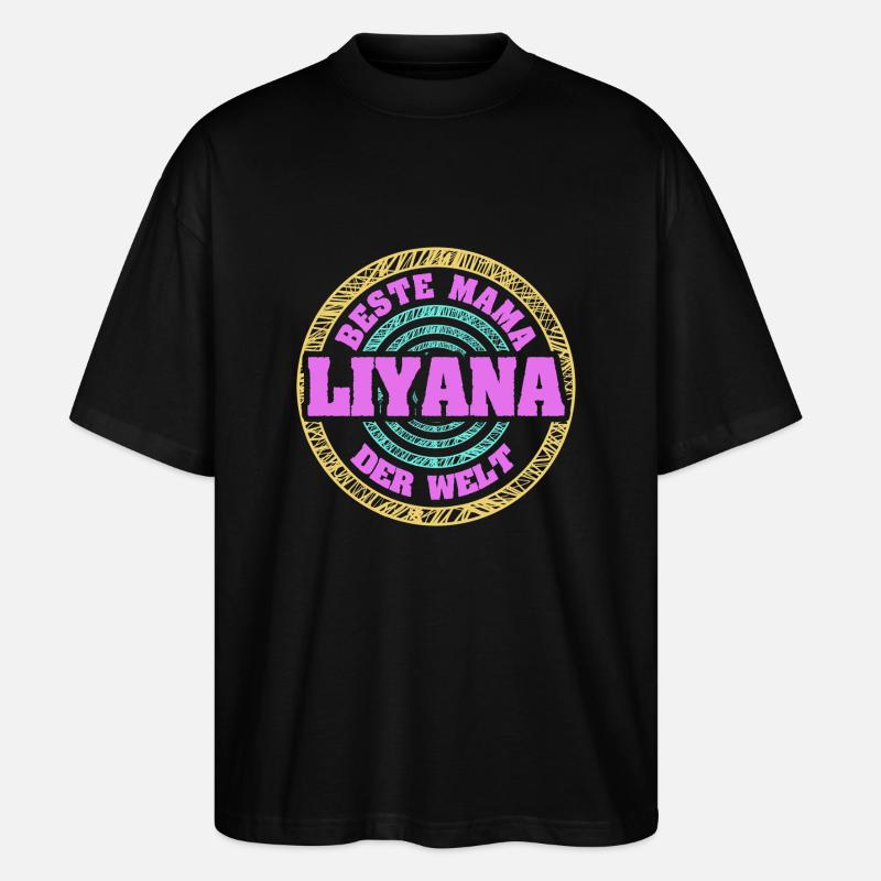 Liyana als Mutter - Stanley/Stella Oversized Unisex Bio T-Shirt Blaster 2.0 - Schwarz