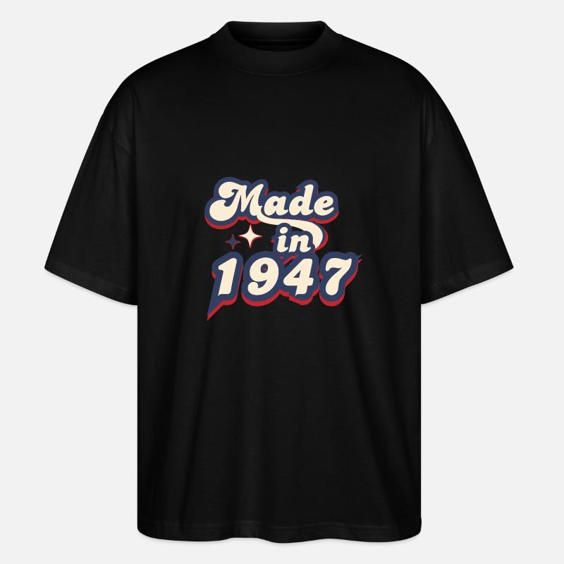 Made in 1947 retro - T-shirt bio Blaster 2.0 coupe oversize Stanley/Stella Unisexe - noir