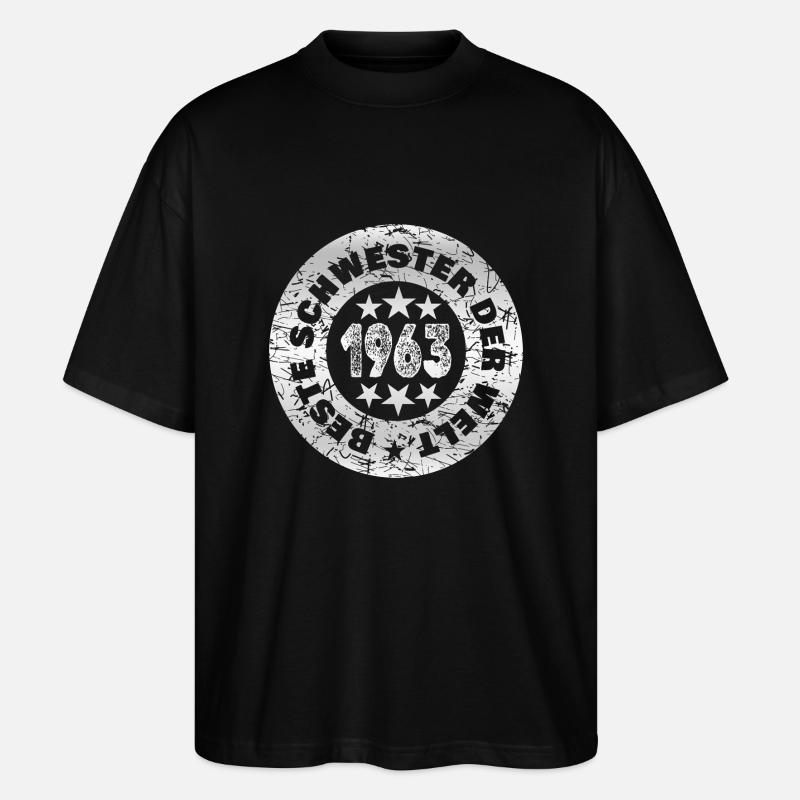 Né en 1963 - T-shirt bio Blaster 2.0 coupe oversize Stanley/Stella Unisexe - noir