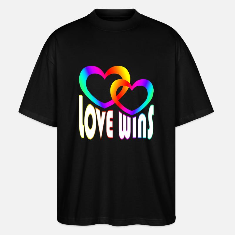 Regenbogen bunte Herzen - Liebe gewinnt - Stanley/Stella Oversized Unisex Bio T-Shirt Blaster 2.0 - Schwarz