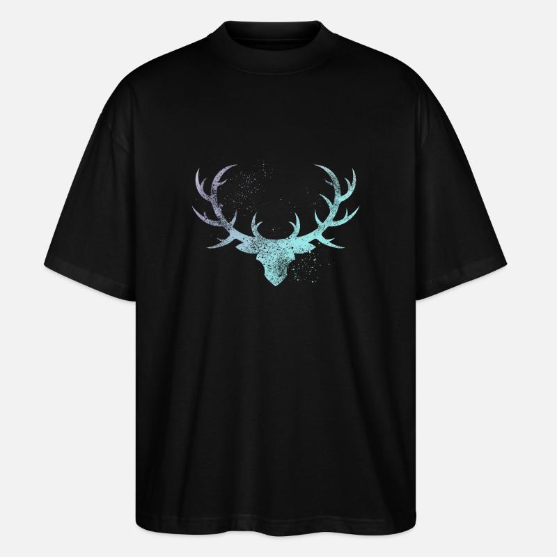 Geweih - Stanley/Stella Oversized Unisex Bio T-Shirt Blaster 2.0 - Schwarz