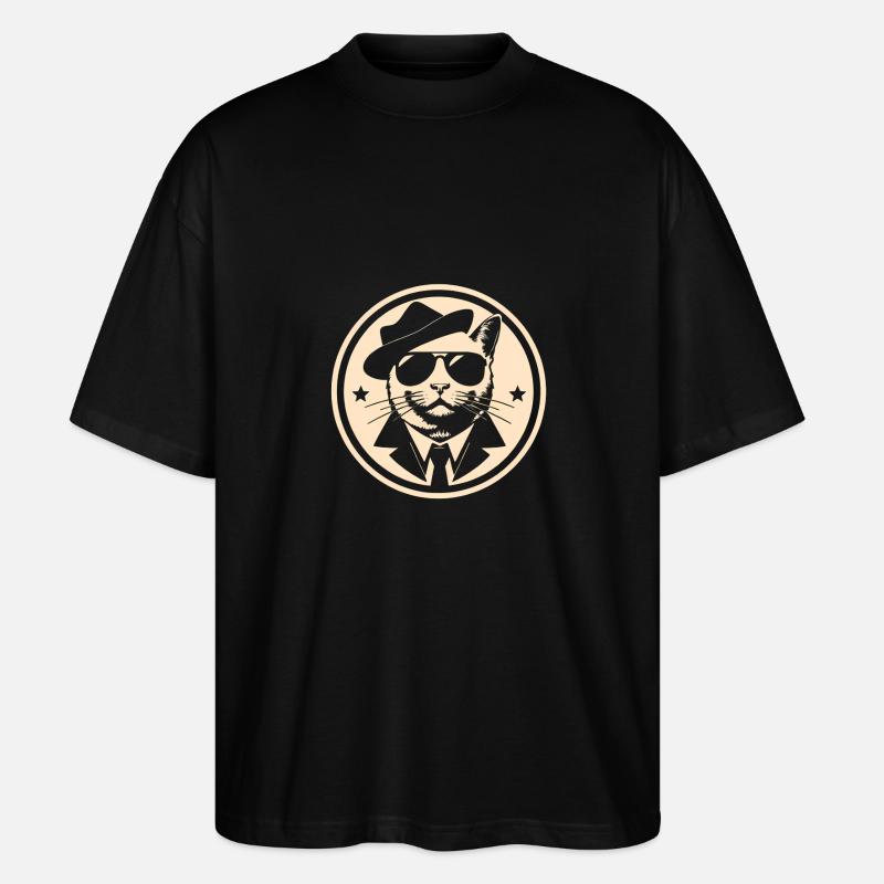 Gangster Katze - Stanley/Stella Oversized Unisex Bio T-Shirt Blaster 2.0 - Schwarz