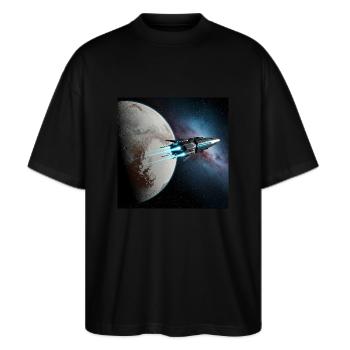 Voyage vers Pluton - T-shirt bio Blaster 2.0 coupe oversize Stanley/Stella Unisexe - noir - Devant - Alina (178cm) & Michal (187cm)