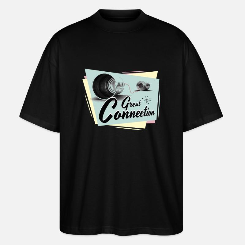 Fifties Great connection phone - Stanley/Stella Oversized Unisex Organic T-shirt Blaster 2.0 - black