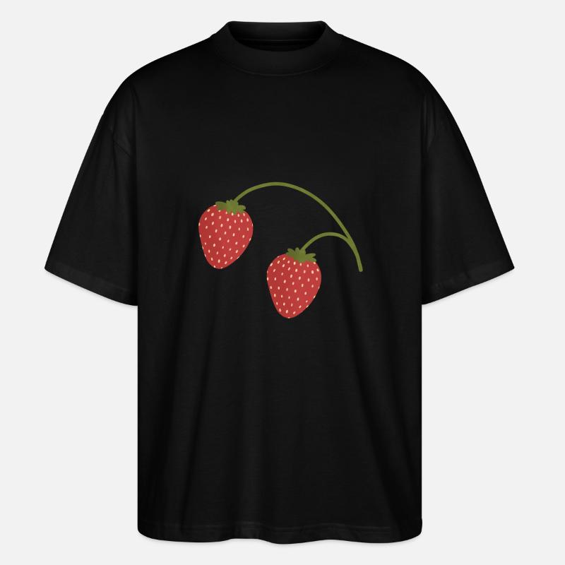 Erdbeeren - Stanley/Stella Oversized Unisex Bio T-Shirt Blaster 2.0 - Schwarz