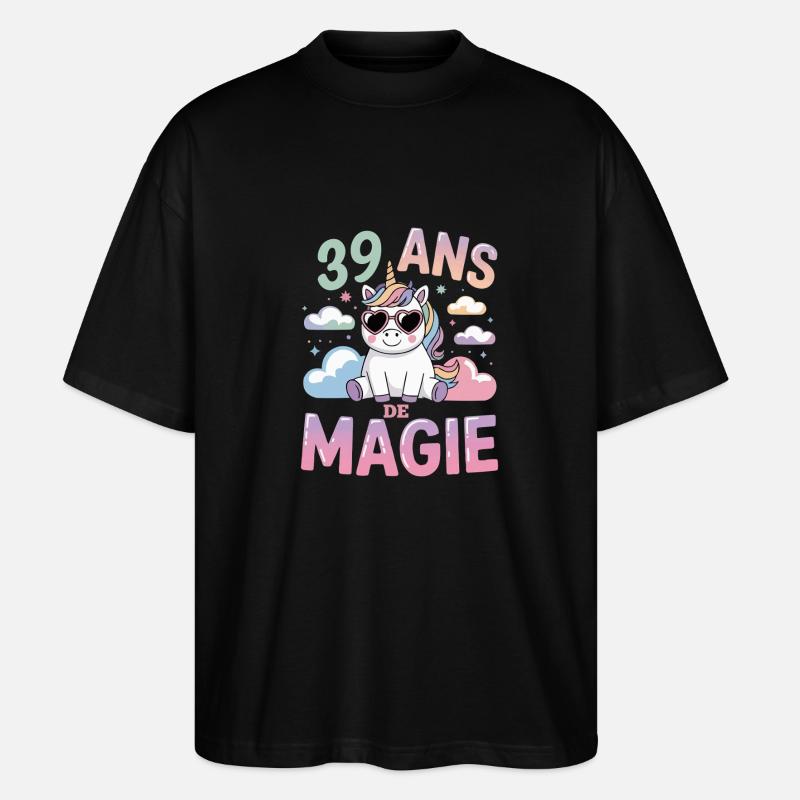 39 ans de magie - T-shirt bio Blaster 2.0 coupe oversize Stanley/Stella Unisexe - noir