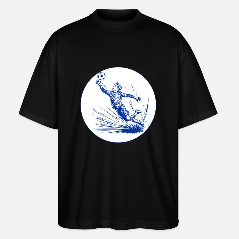 Goalkeeper (blue and white) - Stanley/Stella Oversized Unisex Organic T-shirt Blaster 2.0 - black