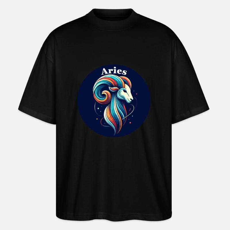 Widder Widder bunt - Stanley/Stella Oversized Unisex Bio T-Shirt Blaster 2.0 - Schwarz