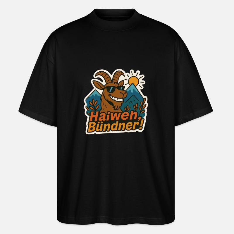 Haiweh Bündner - Stanley/Stella Oversized Unisex Bio T-Shirt Blaster 2.0 - Schwarz