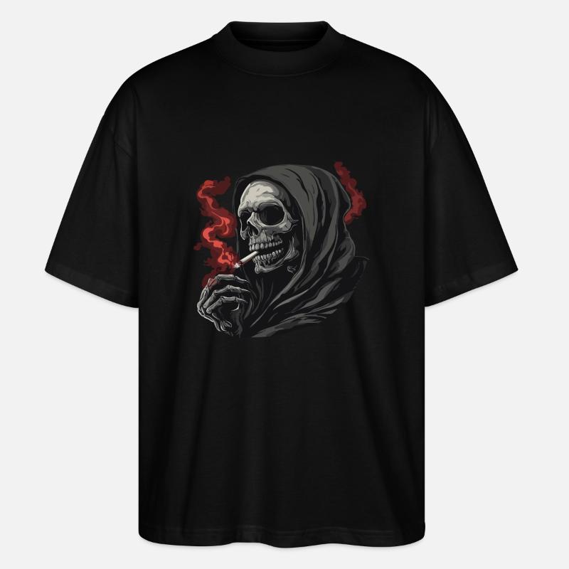 Sensenmann mit Zigarette. - Stanley/Stella Oversized Unisex Bio T-Shirt Blaster 2.0 - Schwarz