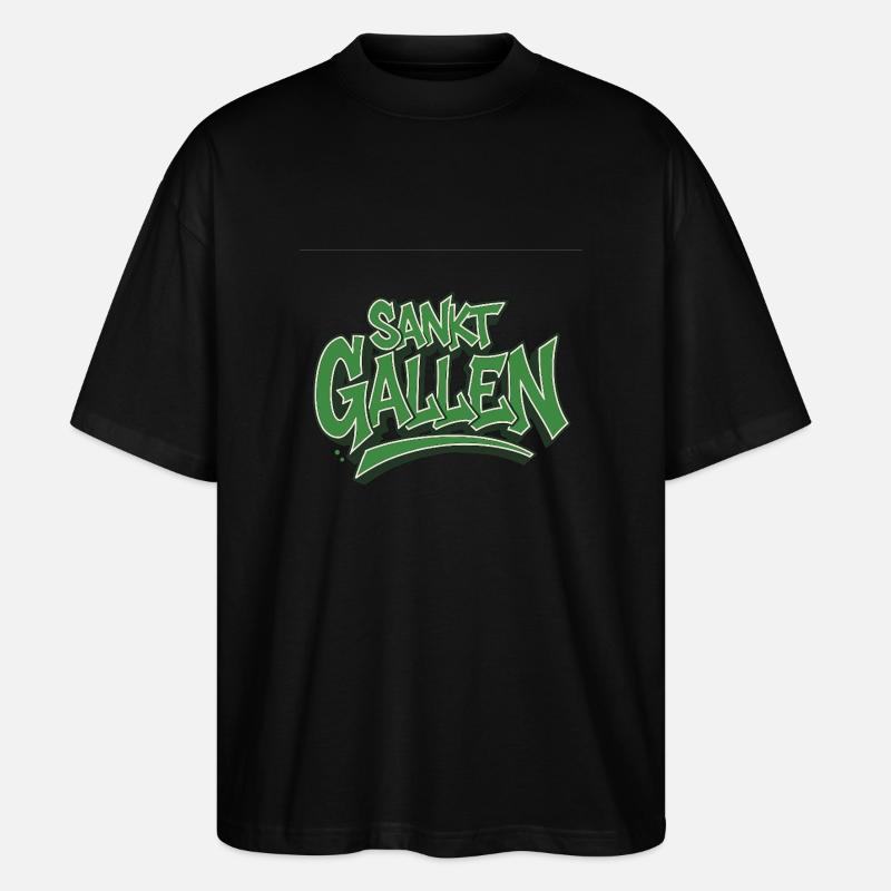 Sankt Gallen Graffiti - Stanley/Stella Oversized Unisex Bio T-Shirt Blaster 2.0 - Schwarz