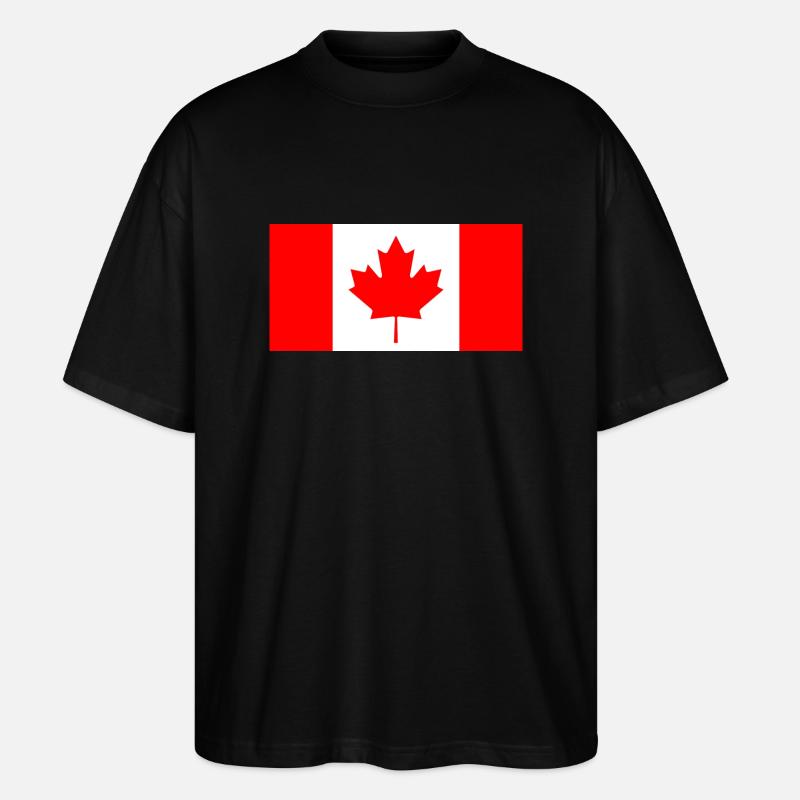 Kanada Canada Flagge Fahne - Stanley/Stella Oversized Unisex Bio T-Shirt Blaster 2.0 - Schwarz