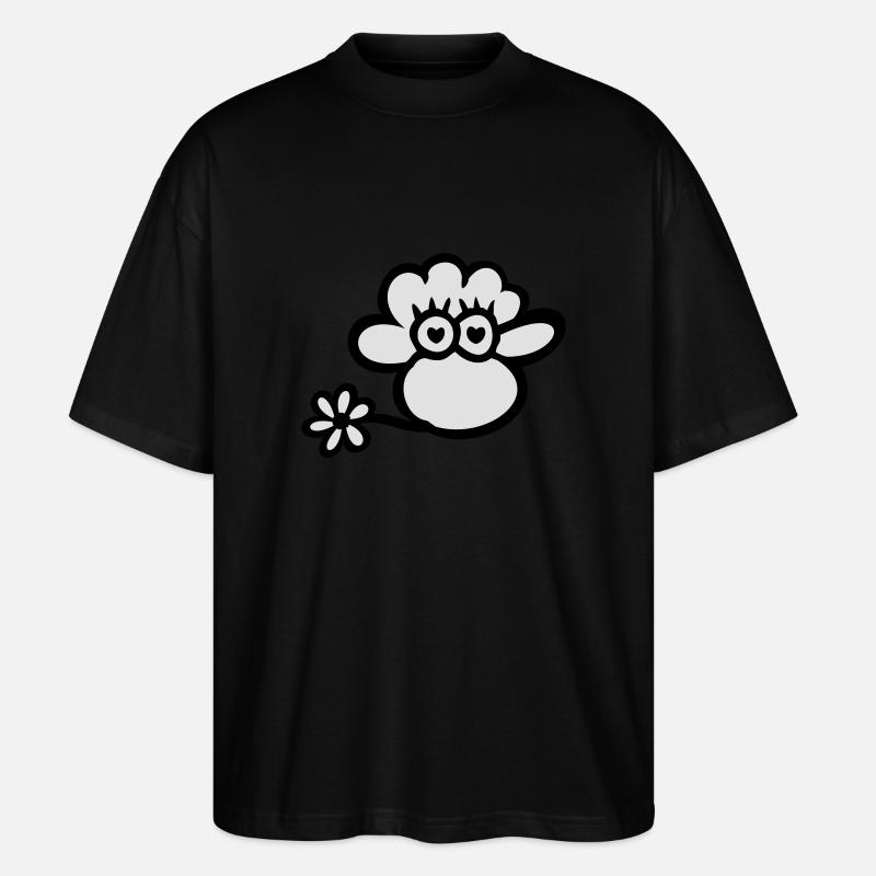 Verliebtes Schaf Kopf 2farbig - Stanley/Stella Oversized Unisex Bio T-Shirt Blaster 2.0 - Schwarz