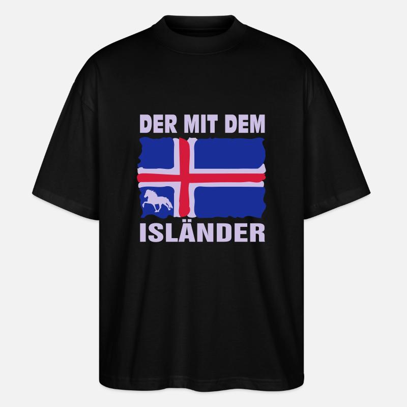Der mit dem Isländer - Stanley/Stella Oversized Unisex Bio T-Shirt Blaster 2.0 - Schwarz
