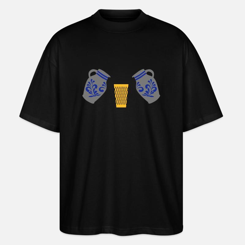 Geripptes mit Bembel - Stanley/Stella Oversized Unisex Bio T-Shirt Blaster 2.0 - Schwarz
