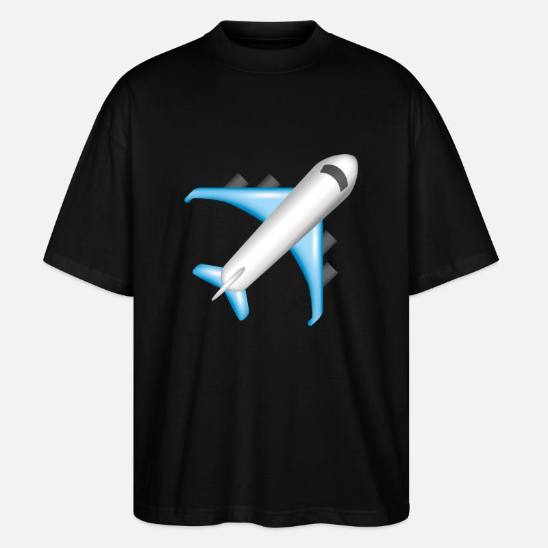 Smiley Plane - Stanley/Stella Oversized Unisex Bio T-Shirt Blaster 2.0 - Schwarz