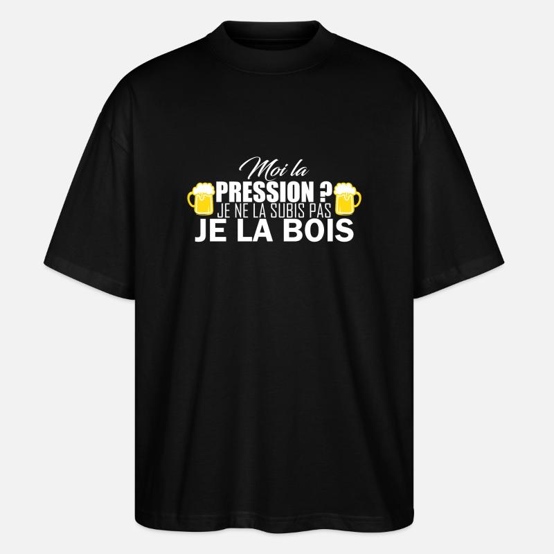 moi la pression - T-shirt bio Blaster 2.0 coupe oversize Stanley/Stella Unisexe - noir