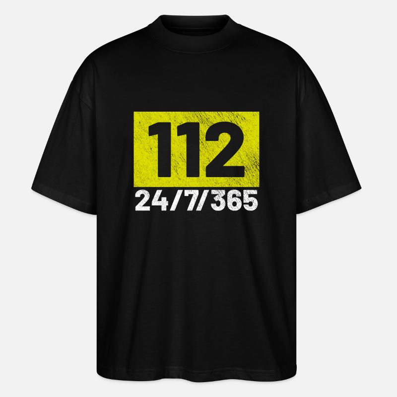 112 24 7 pompiers - T-shirt bio Blaster 2.0 coupe oversize Stanley/Stella Unisexe - noir