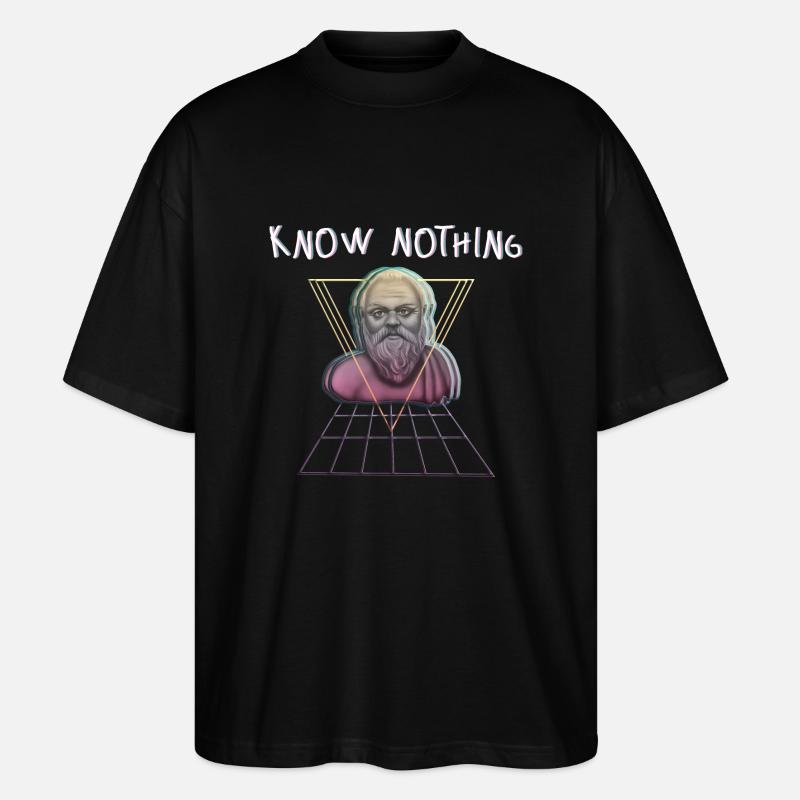 Know Nothing Socrates Vaporwave - Stanley/Stella Oversized Unisex Organic T-shirt Blaster 2.0 - black