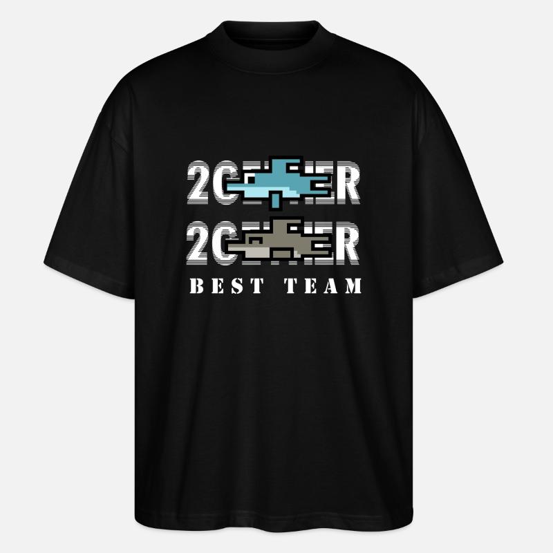 Delphin-Mannschaft - Stanley/Stella Oversized Unisex Bio T-Shirt Blaster 2.0 - Schwarz