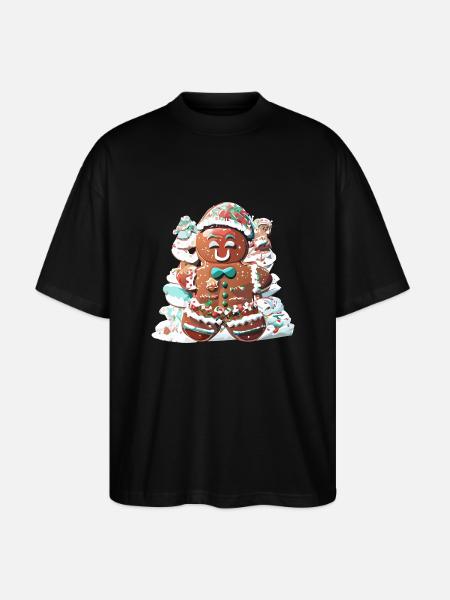 Lebkuchen Männchen - Stanley/Stella Oversized Unisex Bio T-Shirt Blaster 2.0 - Schwarz